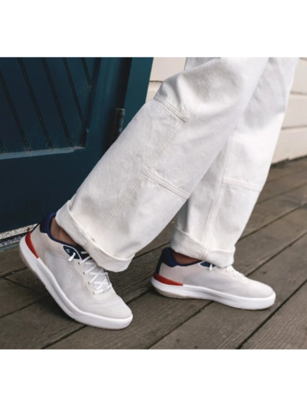 Reef Men's Shoreline Del Mar Breathable Knit Sneakers - Tan/White/Navy - Picture 3 of 8